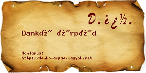 Dankó Árpád névjegykártya