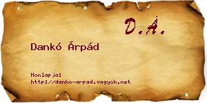 Dankó Árpád névjegykártya