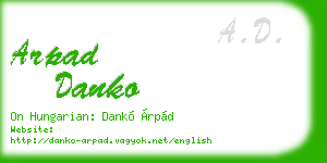 arpad danko business card